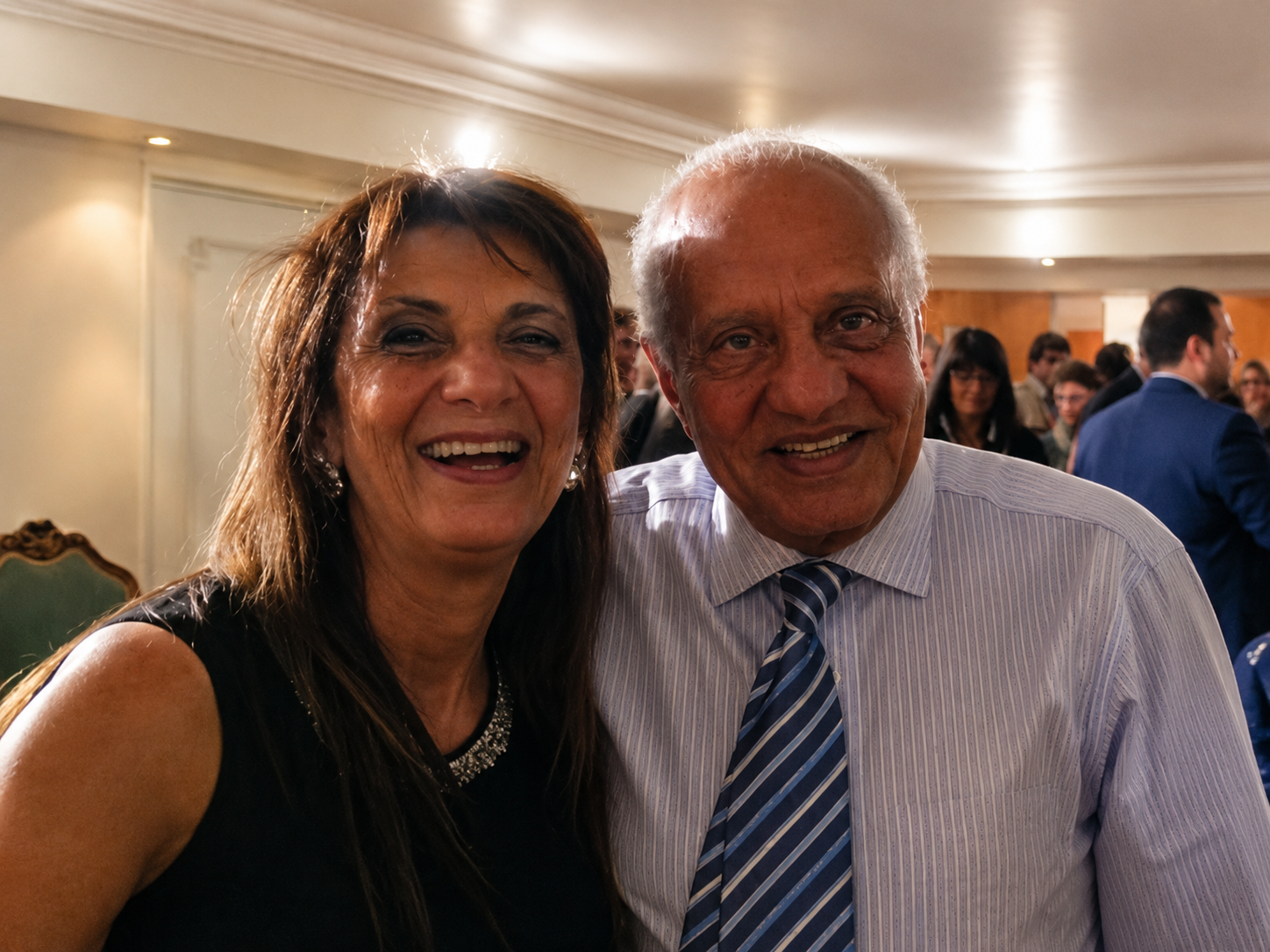 Dr. Dalal Akoury sharing a warm moment with her cousin and mentor, Dr. Fouad Ghaly